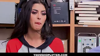 Hot Brunette Latina Teen Sophia Leone Caught Shoplifting Sweets Has Sex With Officer For No Cops And Jail